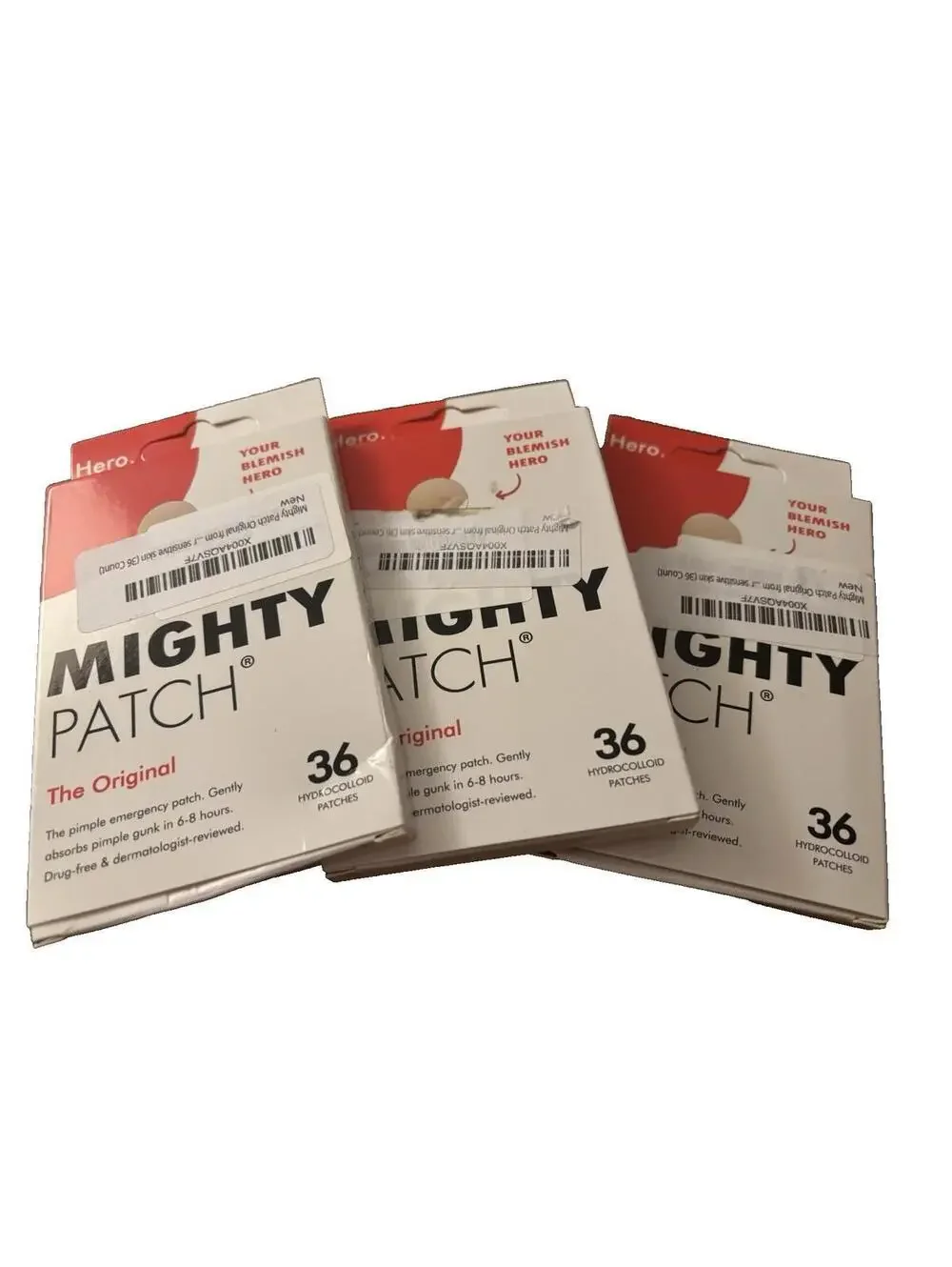 Mighty Patch Pimple Patches 36ct x3 Boxes Hydrocolloid Acne New Spot Treatment